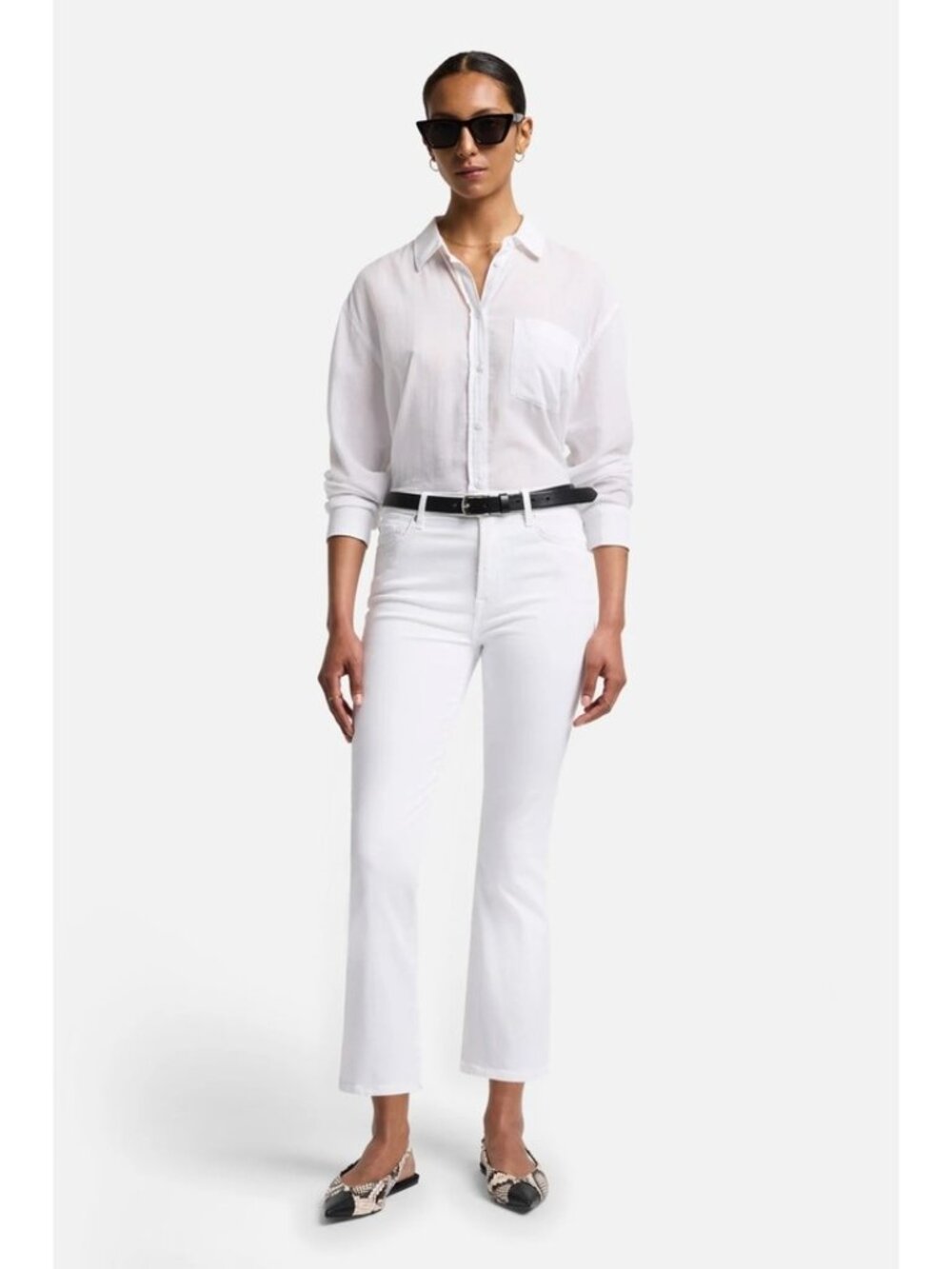 7 For all Mankind White High Waist Slim Kick Jeans Ladies 29 Clean Girl Preppy
